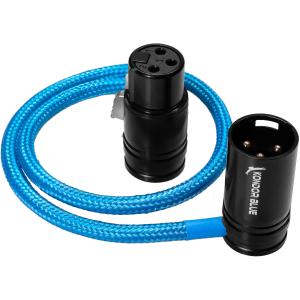 Kondor Blue Straight Low-Profile Right-Angle XLR Cable (8", Blue)
