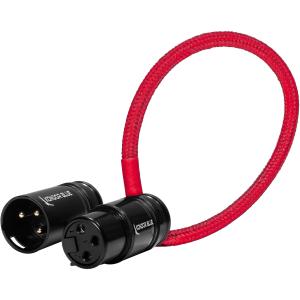 Kondor Blue Straight Low-Profile Right-Angle XLR Cable (8", Red)