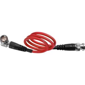 Kondor Blue 12G-SDI Cable Right-Angle to Straight for 4K60p Camera Monitors and Transmitters (20", Cardinal Red)