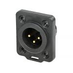 Neutrik NC3MDX-TOP Outdoor Rated 3-Pin Male XLR Chassis Connector (Black)