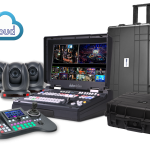 Datavideo MobileCast Production Station HS-3200, 3x PTC-140, RMC-300A, and sturdy transport cases