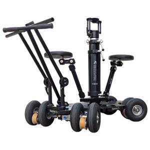 Panther Twister Dolly cpl. with 3 steering modes (front/rear/round-a-round), foldable pushbar, steering bar, Go-kart wheels, anti-slippe