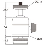 KUPO KS-CB03 MINI BALL HEAD WITH HOT SHOE ADAPTER