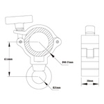 KUPO Burger Coupler with Eye Ring - Black