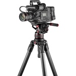 Manfrotto 612 Nitrotech Fluid Video Head and Carbon Fiber Twin Leg Tripod with Middle Spreader