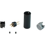 Cable Techniques Low-Profile Right-Angle Mini-XLR 3-Pin Male Connector with Adjustable Exit (Large Outlet, Gray Cap)