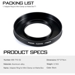 Tilta 52mm Adapter Ring for Mini Clamp-On Matte Box
