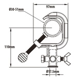 KUPO Steel Clamp Black For Tube Size 30-51mm
