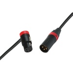 Cable Techniques Low-Profile Right-Angle XLR Female to Straight XLR Male Stage & Studio Mic Cable (Red Ring/Cap, 25')