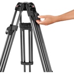 Manfrotto 526-1 Fluid Head with 645 FAST Twin Carbon Fiber Tripod System with 2-in-1 Spreader & Bag