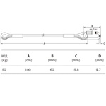 KUPO SW-03 DIAMETER 5.0MM 105CM LENGTH SAFETY WIRE