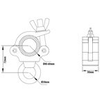 KUPO Slim Type Mighty Eye Ring Coupler - Black