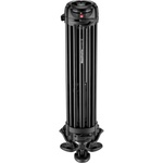 Manfrotto 608 Nitrotech Fluid Video Head and Aluminum Twin Leg Tripod with Middle Spreader