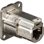 Neutrik NE8FDX-P6 D-Shape Cat 6a Shielded Feedthrough Panel Connector (Nickel)