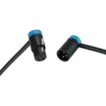 Cable Techniques Low-Profile Right-Angle XLR Female to Low-Profile Right-Angle XLR Male Stage & Studio Mic Cable (Blue Caps, 10')