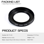 Tilta 58mm Adapter Ring for Mini Clamp-On Matte Box