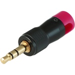 Cable Techniques CT-LPS-T35L-P Low-Profile Right-Angle 3.5mm TRS Screw-Locking Connector (Purple)