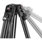 Manfrotto 526-1 Fluid Head with 645 FAST Twin Carbon Fiber Tripod System with 2-in-1 Spreader & Bag