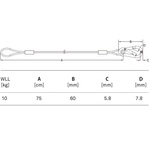 KUPO SW-04 DIAMETER 3.2MM 75CM LENGTH SAFETY WIRE
