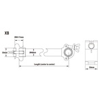KUPO 500mm Cross Pipe to Pipe Coupler - Black