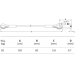 KUPO 100cm Safety Wire- 4.8mm Diameter (Stainless Steel)