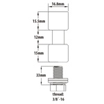 KUPO KS-013F/ Ø 17MM STEEL SPIGOT