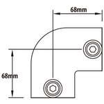 KUPO 90 DEGREE ELBOW, SILVER