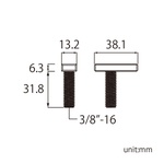 KUPO Stainless Steel Mini-Flat Body Starter With 3/8"-16 Male Thread (Set of 2)