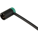 Cable Techniques Low-Profile Right-Angle XLR 3-Pin Male Connector (Large Outlet, B-Shell, Green Cap)