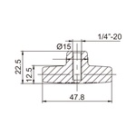 KUPO 1/4"-20 Female Threaded T-Knob