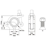 KUPO Stainless Steel Slim Type Half Coupler