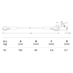 KUPO 100cm Safety Wire- 4.8mm Diameter (Black)