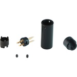 Cable Techniques Low-Profile Right-Angle Mini-XLR 3-Pin Male Connector with Adjustable Exit (Large Outlet, Black Cap)