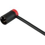Cable Techniques Low-Profile Right-Angle XLR 3-Pin Male Connector (Large Outlet, B-Shell, Red Cap)