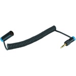 Cable Techniques Right-Angle Locking 3.5mm TRS to Low-Profile TA3M Coiled Cable for Sennheiser (8 to 15")