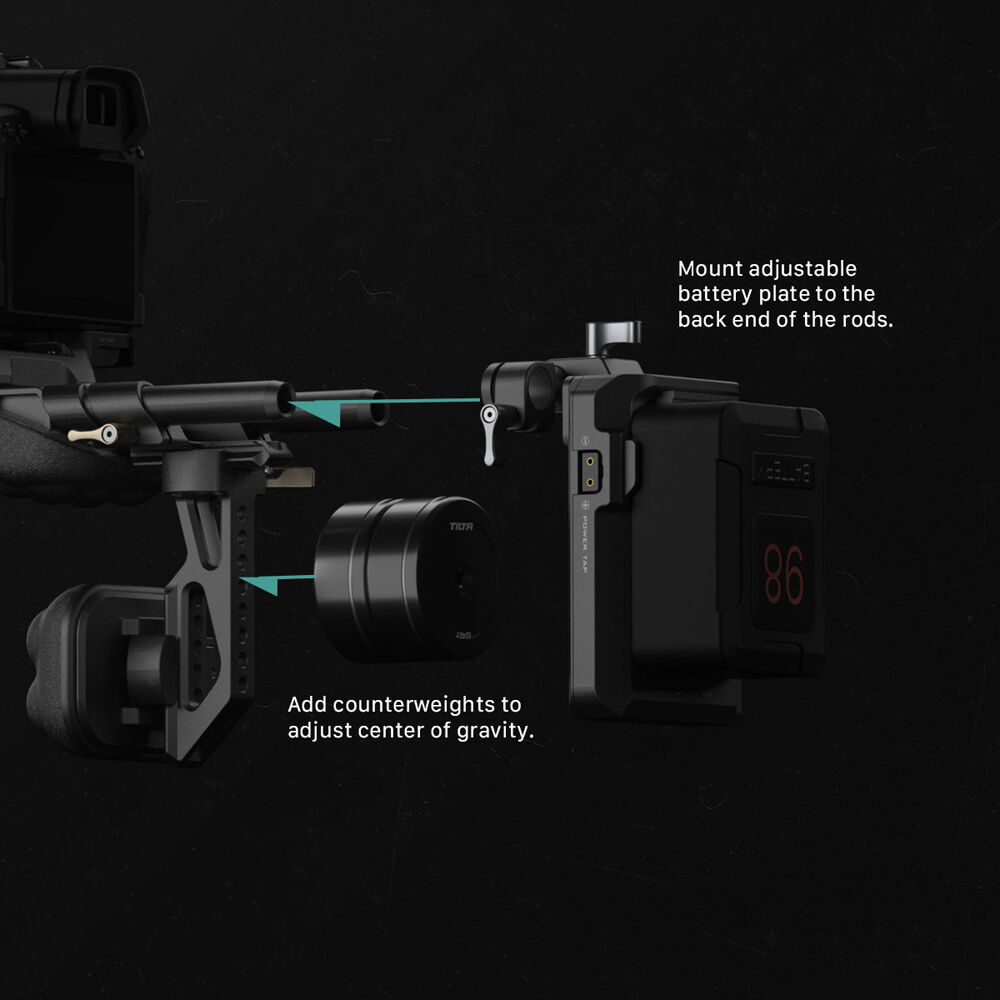 Tilta Counterweight Nero Contrappeso Tilta 500G Per Shoulder Rig - Ottimizza Il Bilanciamento Per Videocamere DSLR, Nero, Alluminio Tilta Ta- Lsr-500-b