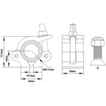 KUPO 2" Stainless Steel Coupler with M10 Countersunk Head Screws