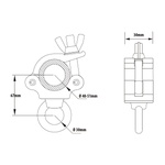 KUPO Slim Type Half Eye Ring Coupler - Black