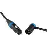 Cable Techniques Straight XLR Female to Low-Profile Right-Angle XLR Male Stage & Studio Mic Cable (Blue Ring/Cap, 25')