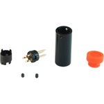 Cable Techniques Low-Profile Right-Angle Mini-XLR 3-Pin Male Connector with Adjustable Exit (Standard Outlet, Orange Cap)