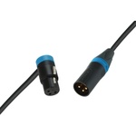 Cable Techniques Low-Profile Right-Angle XLR Female to Straight XLR Male Stage & Studio Mic Cable (Blue Ring/Cap, 25')
