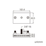 KUPO Steel Wide Pinch Clamp With 3/8”-16 Male Thread
