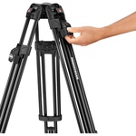 Manfrotto 526-1 Fluid Head with 645 FAST Twin Aluminum Tripod System with 2-in-1 Spreader & Bag