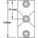 KUPO TWO SOCKET CROSS, SILVER