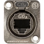 Neutrik NE8FDX-P6 D-Shape Cat 6a Shielded Feedthrough Panel Connector (Nickel)