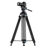 Fotopro DV-3C Heavy Duty Fluid Head Video Carbon Fiber Tripod (Black)
