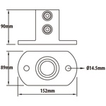 KUPO RAILING BASE FLANGE, SILVER