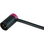 Cable Techniques Low-Profile Right-Angle XLR 3-Pin Male Connector (Large Outlet, A-Shell, Purple Cap)