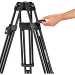 Manfrotto 526-1 Fluid Head with 645 FAST Twin Aluminum Tripod System with 2-in-1 Spreader & Bag
