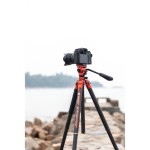 Fotopro X-Aircross 3 Lite Video Carbon Fiber Tripod (Flame Orange)